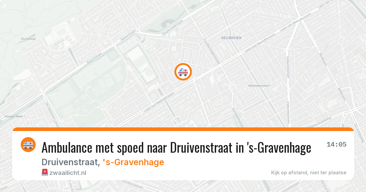 Ambulance met spoed naar Druivenstraat in 's-Gravenhage — 23 mei 2026