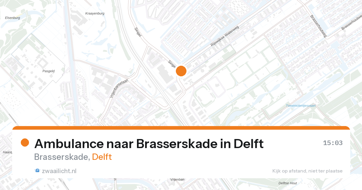 Ambulance naar Brasserskade in Delft — 27 aug 2026