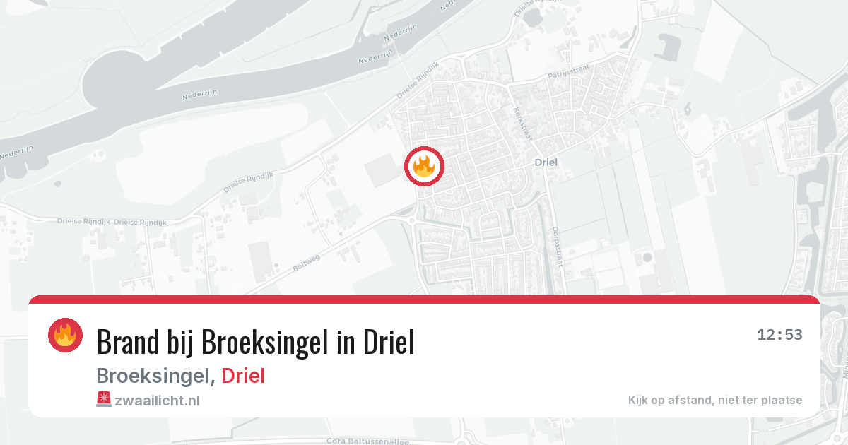 Brand bij Broeksingel in Driel — 22 mrt 2026
