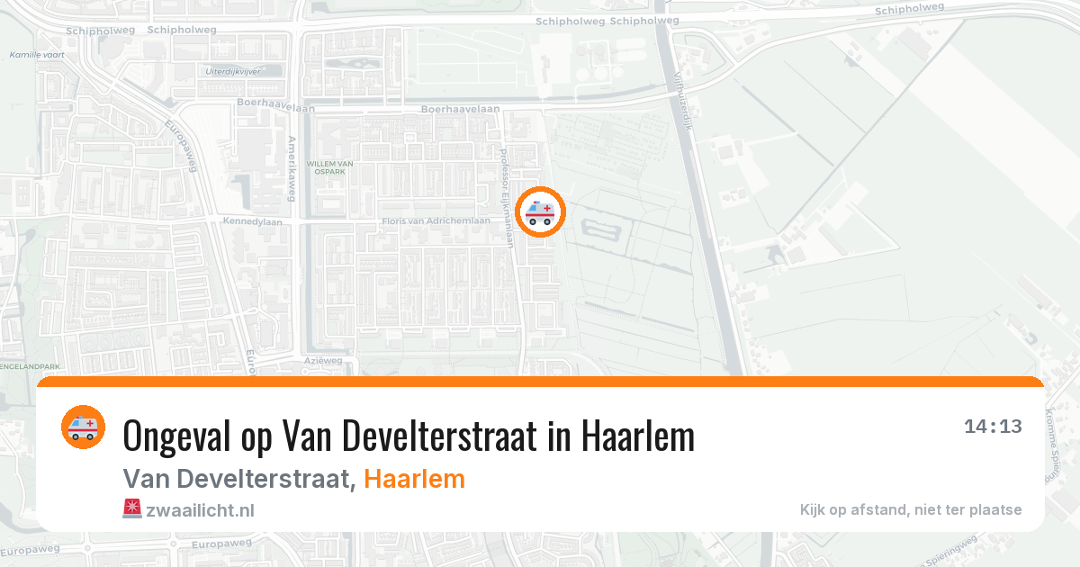 Ongeval op Van Develterstraat in Haarlem — 14 jun 2026