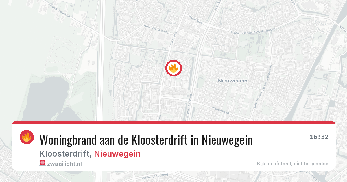 Woningbrand aan de Kloosterdrift in Nieuwegein — 25 apr 2026