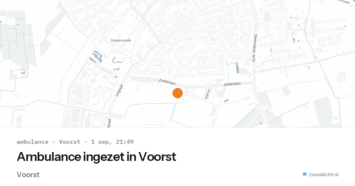 Ambulance ingezet in Voorst — 1 sep 2026