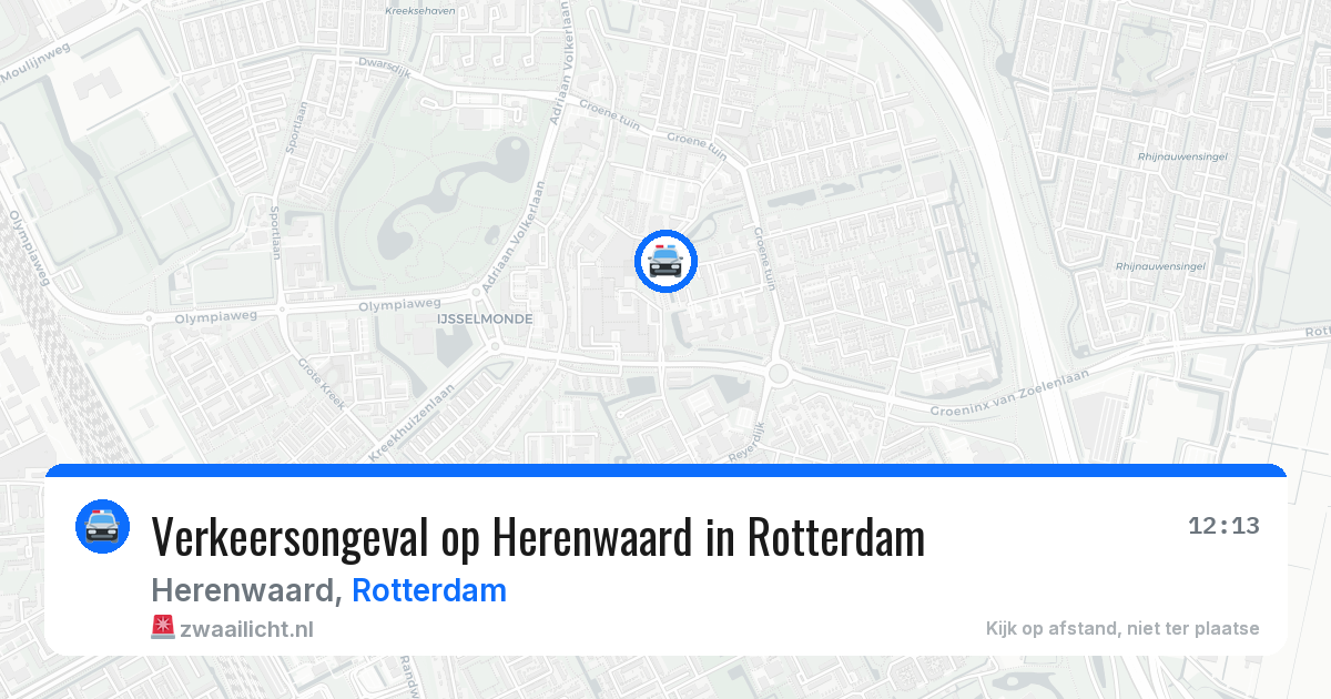 Verkeersongeval op Herenwaard in Rotterdam — 27 jun 2026