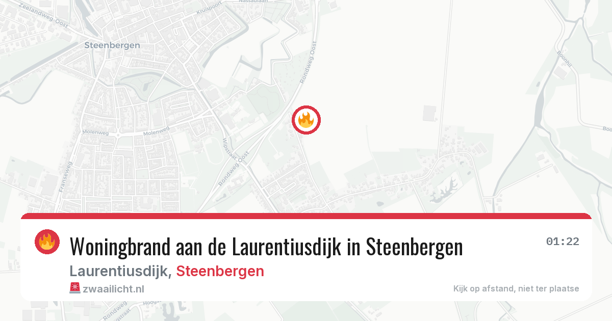 Woningbrand aan de Laurentiusdijk in Steenbergen — 23 jun 2026