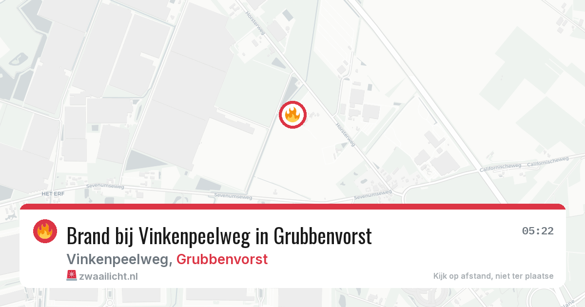 Brand bij Vinkenpeelweg in Grubbenvorst — 19 jun 2026