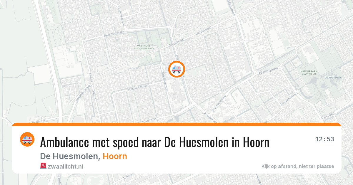 Ambulance met spoed naar De Huesmolen in Hoorn — 27 mrt 2026