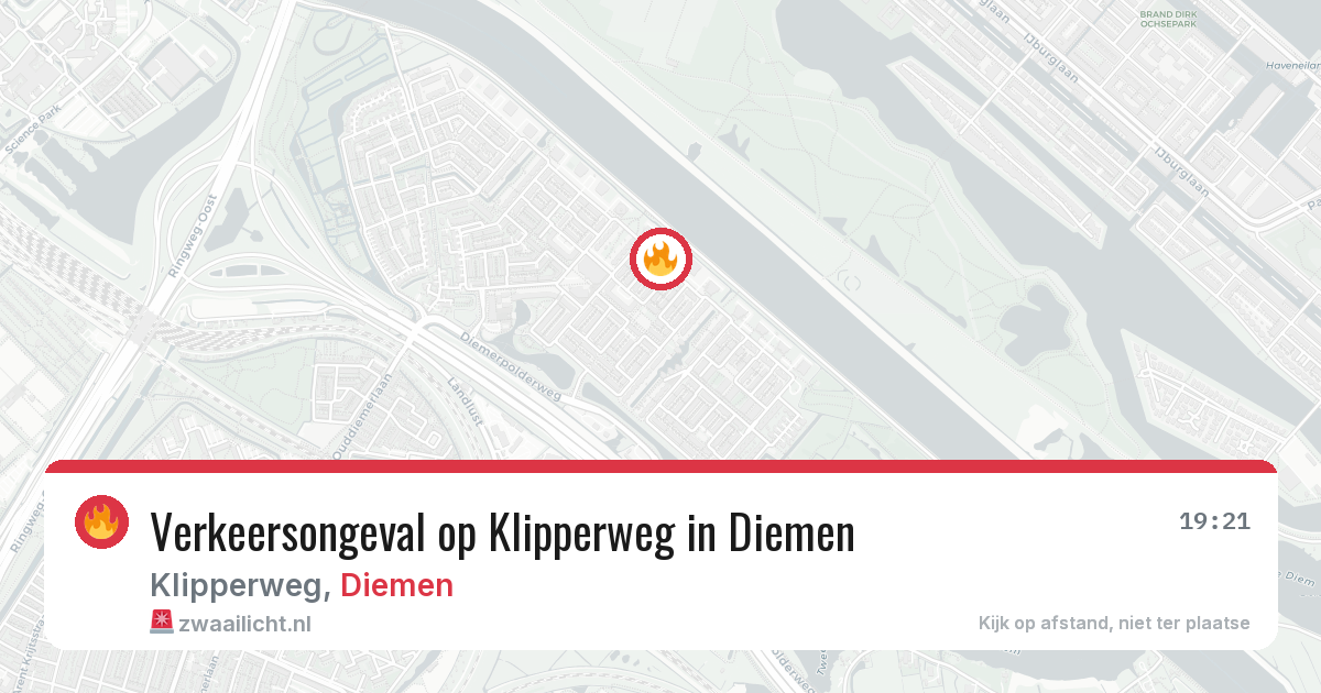 Verkeersongeval op Klipperweg in Diemen — 27 jul 2026