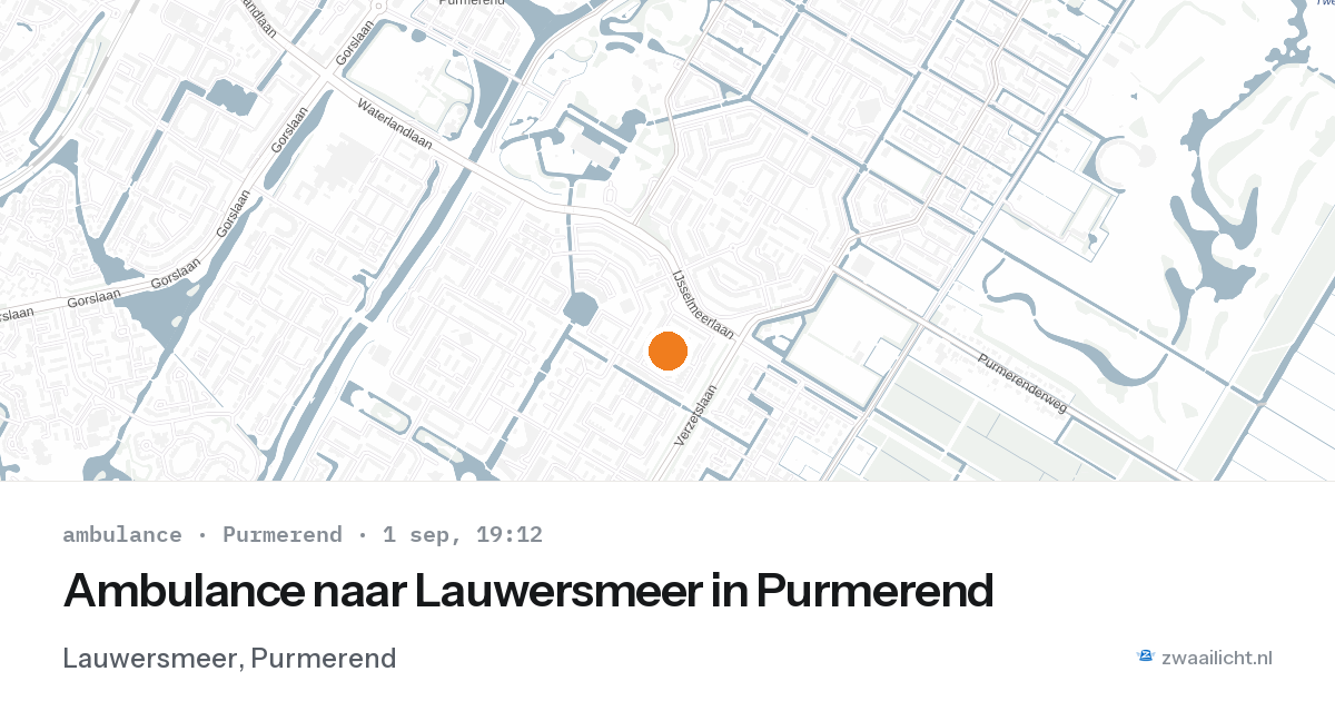Ambulance naar Lauwersmeer in Purmerend — 1 sep 2026