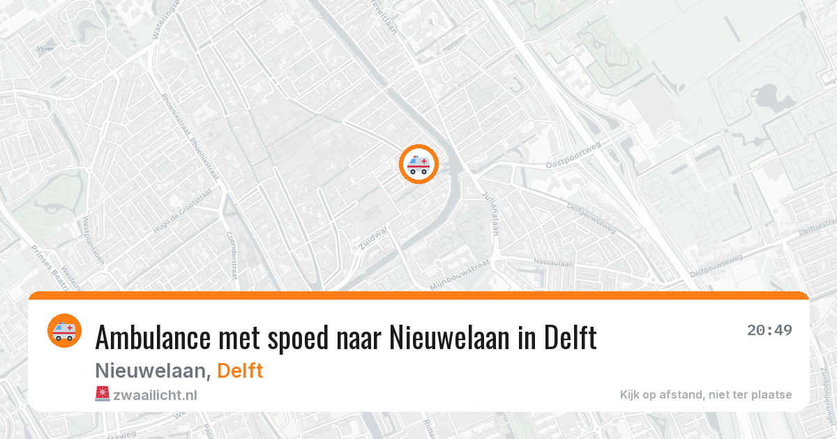 Ambulance met spoed naar Nieuwelaan in Delft — 8 jun 2026