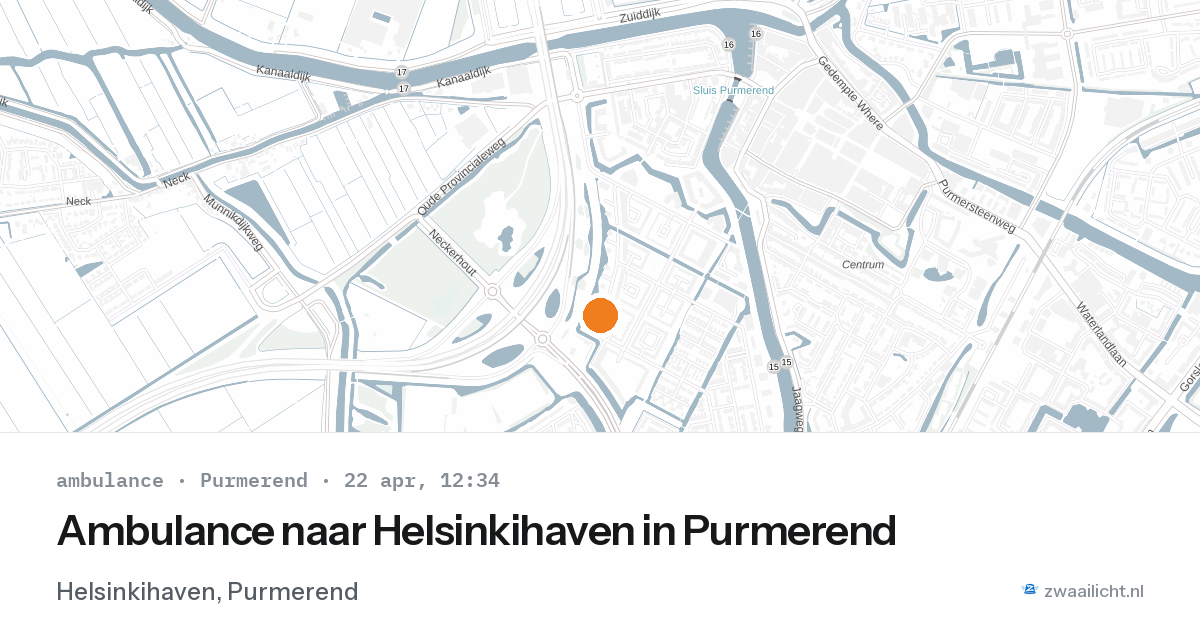 Ambulance naar Helsinkihaven in Purmerend — 22 apr 2026