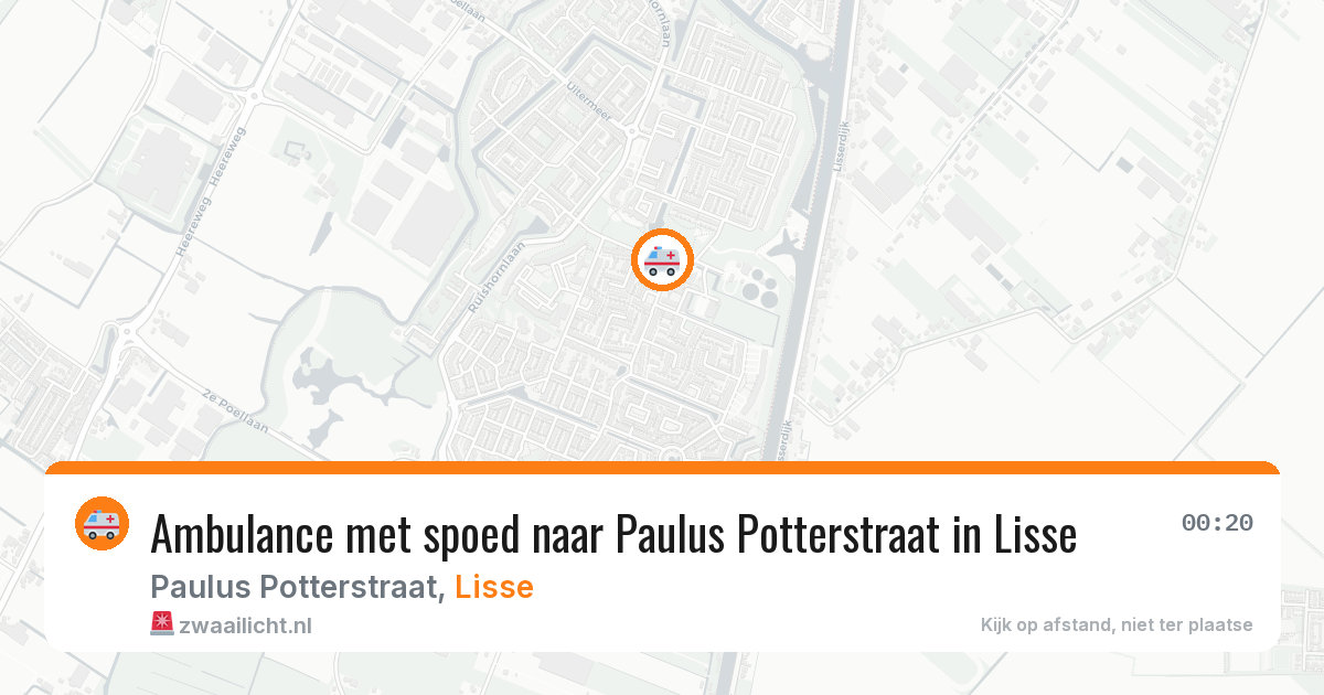 Ambulance met spoed naar Paulus Potterstraat in Lisse — 6 aug 2026
