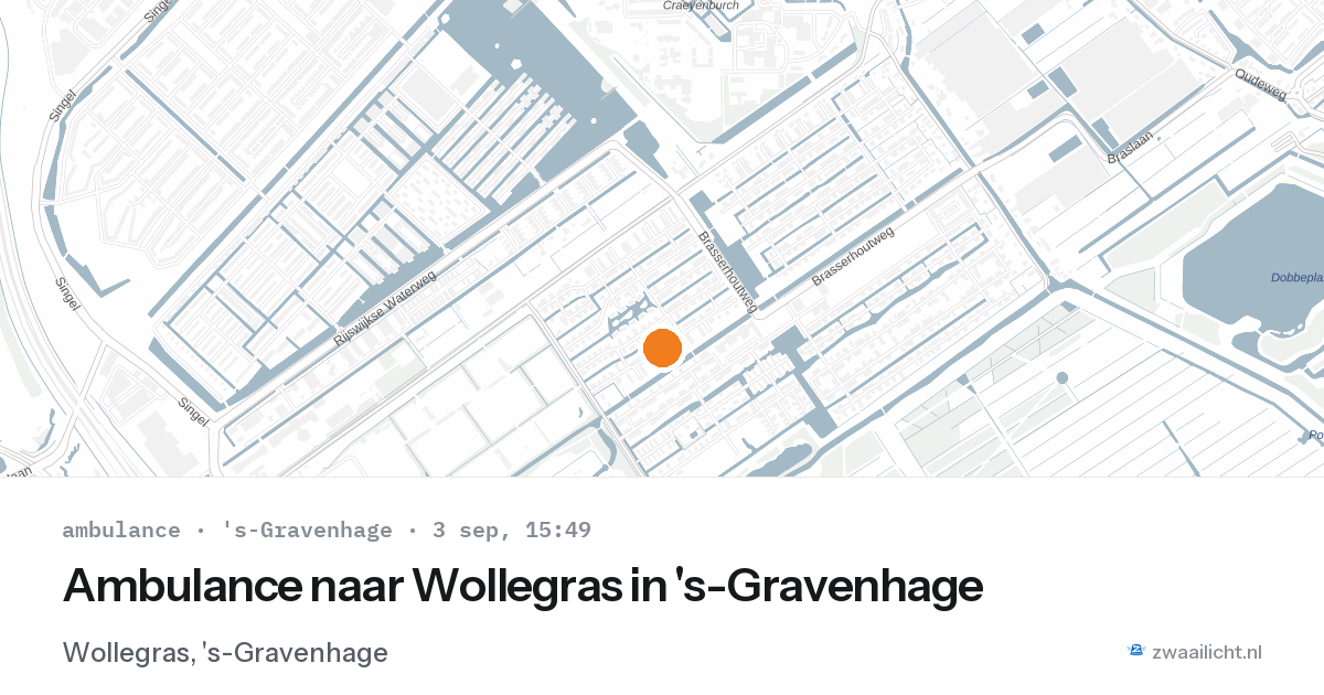 Ambulance naar Wollegras in 's-Gravenhage — 3 sep 2026