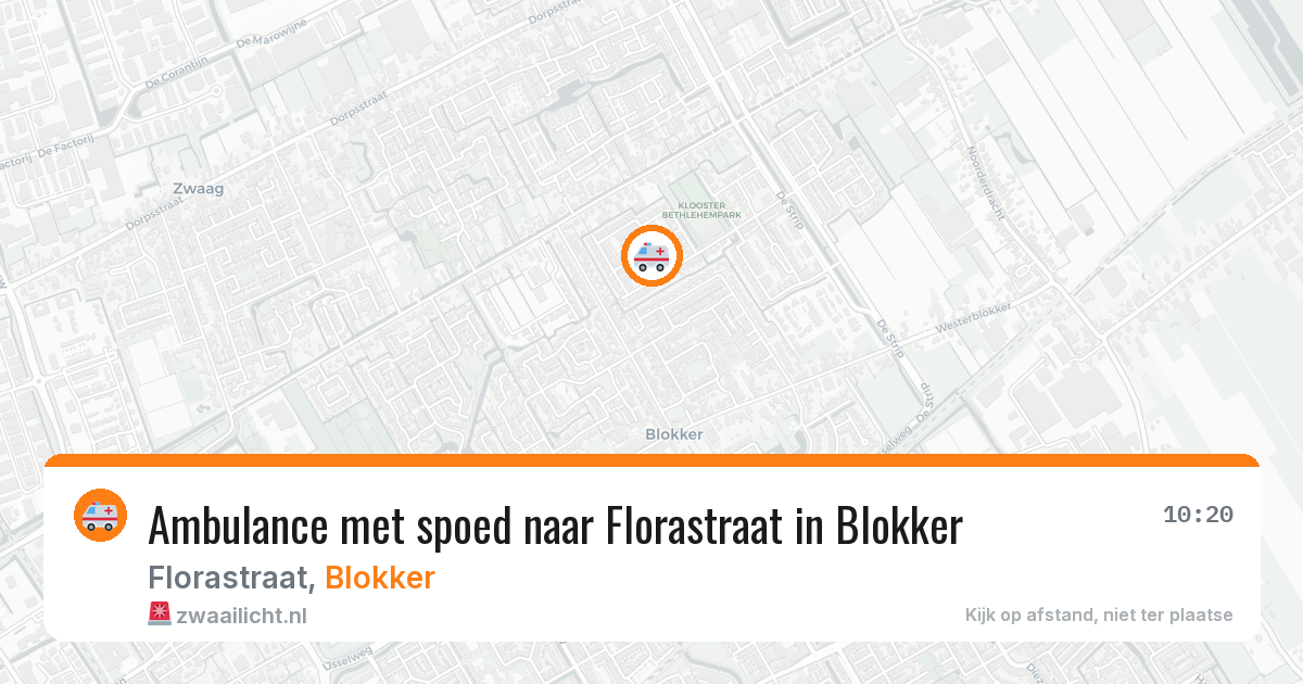 Ambulance met spoed naar Florastraat in Blokker — 14 jun 2026