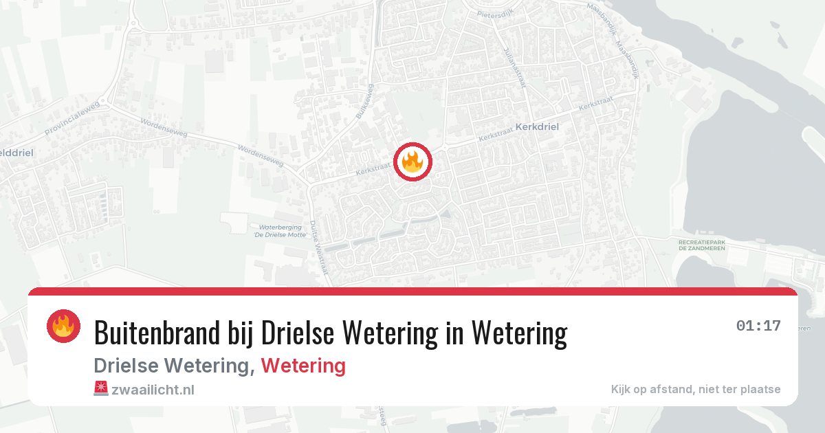 Buitenbrand bij Drielse Wetering in Wetering — 28 jul 2026
