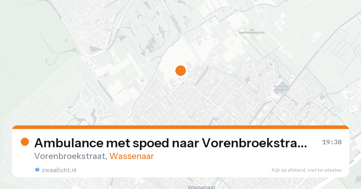 Ambulance met spoed naar Vorenbroekstraat in Wassenaar — 19 aug 2026