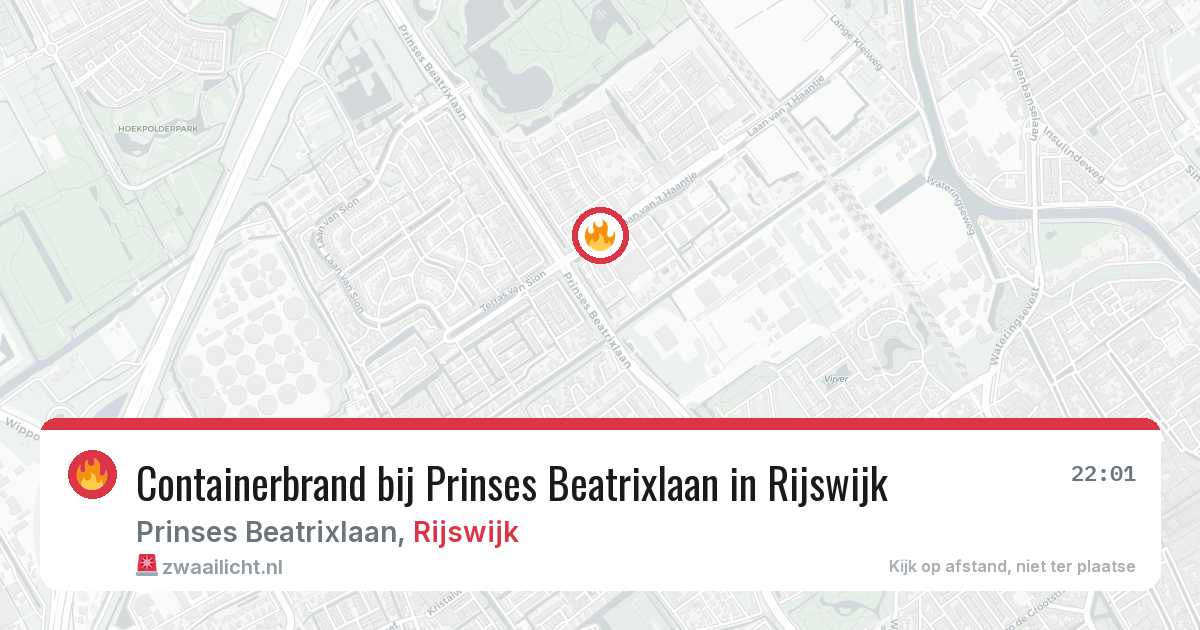 Containerbrand bij Prinses Beatrixlaan in Rijswijk — 10 apr 2026