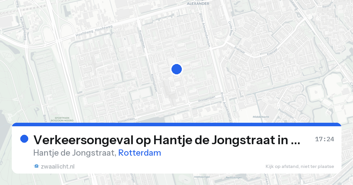 Verkeersongeval op Hantje de Jongstraat in Rotterdam — 16 aug 2026