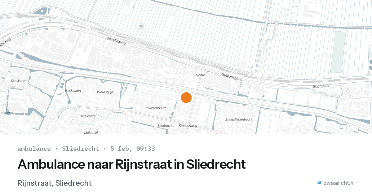 Ambulance naar Rijnstraat in Sliedrecht — 5 feb 2026