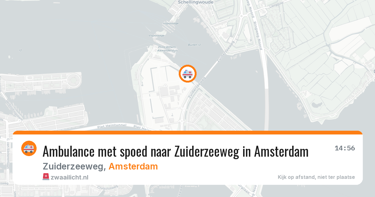 Ambulance met spoed naar Zuiderzeeweg in Amsterdam — 10 aug 2026