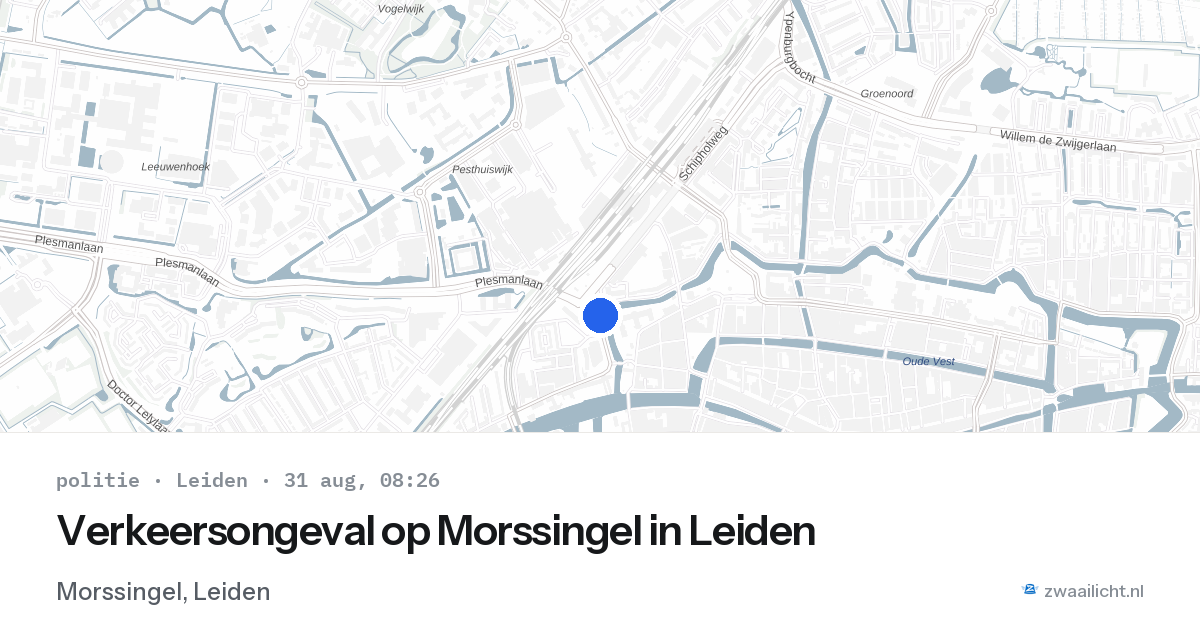 Verkeersongeval op Morssingel in Leiden — 31 aug 2026