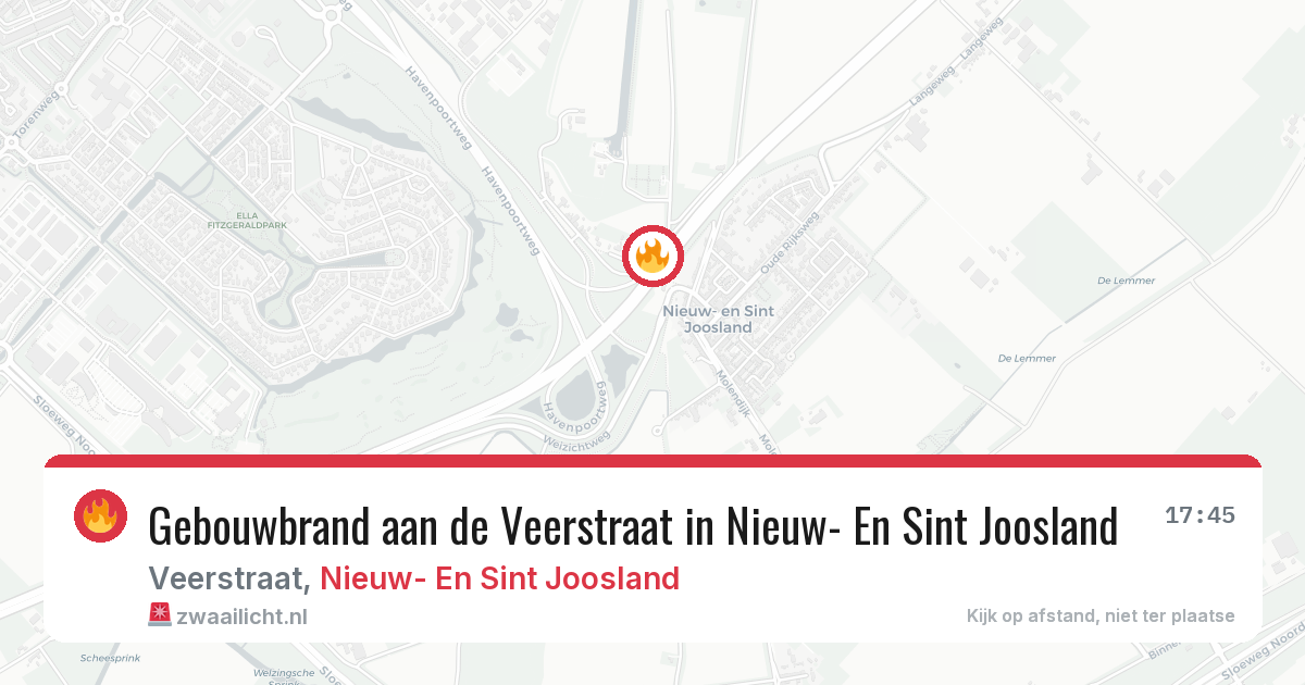 Gebouwbrand aan de Veerstraat in Nieuw- En Sint Joosland — 30 mei 2026