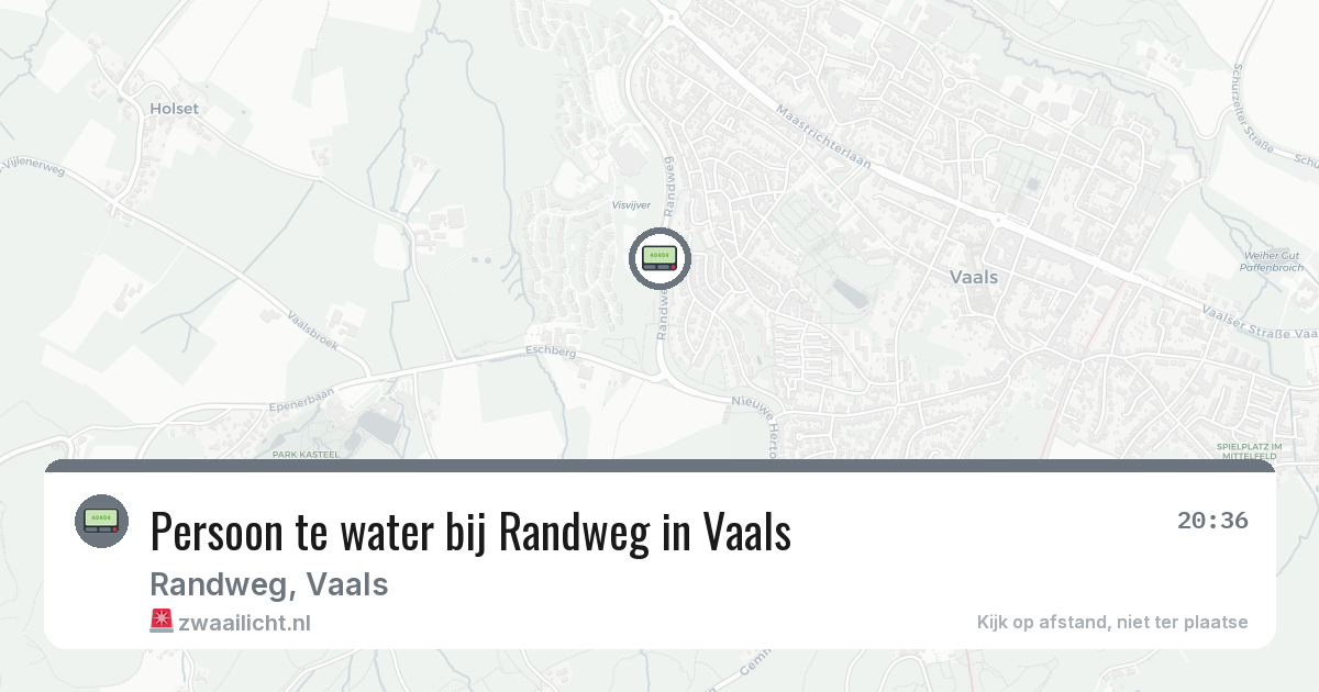 Persoon te water bij Randweg in Vaals — 30 jul 2026