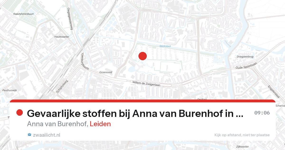 Gevaarlijke stoffen bij Anna van Burenhof in Leiden — 30 apr 2026