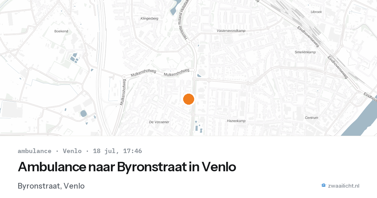Ambulance naar Byronstraat in Venlo — 18 jul 2026