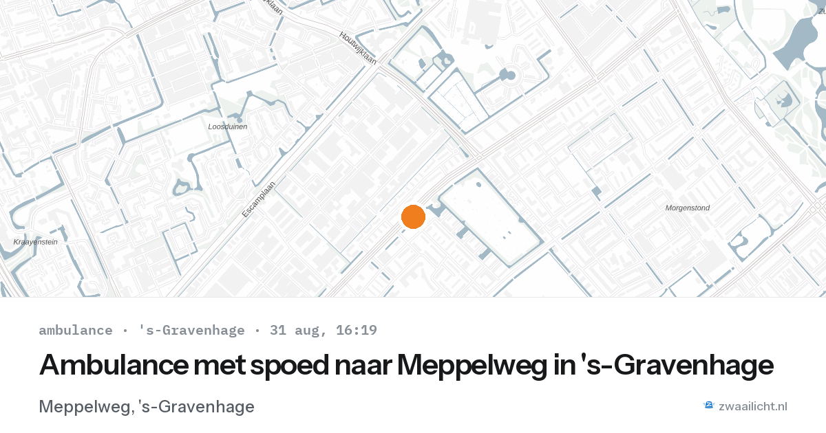 Ambulance met spoed naar Meppelweg in 's-Gravenhage — 31 aug 2026