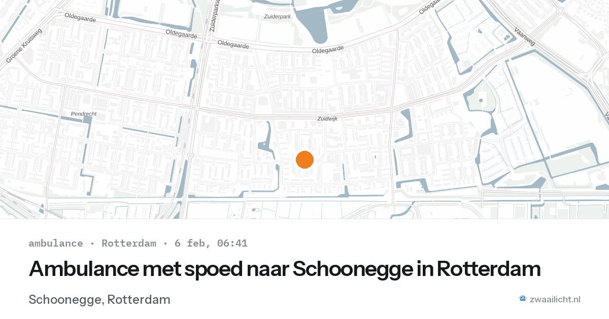 Ambulance met spoed naar Schoonegge in Rotterdam — 6 feb 2026