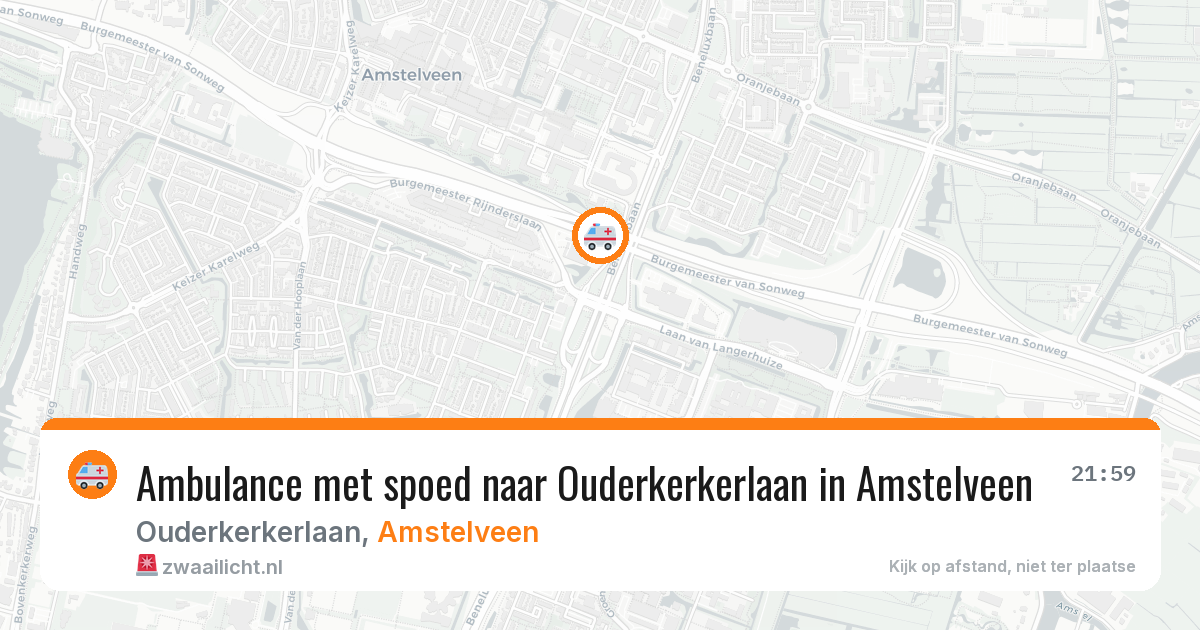 Ambulance met spoed naar Ouderkerkerlaan in Amstelveen — 17 mei 2026