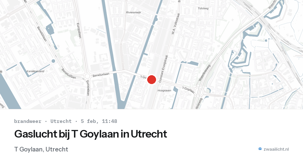 Gaslucht bij T Goylaan in Utrecht — 5 feb 2026