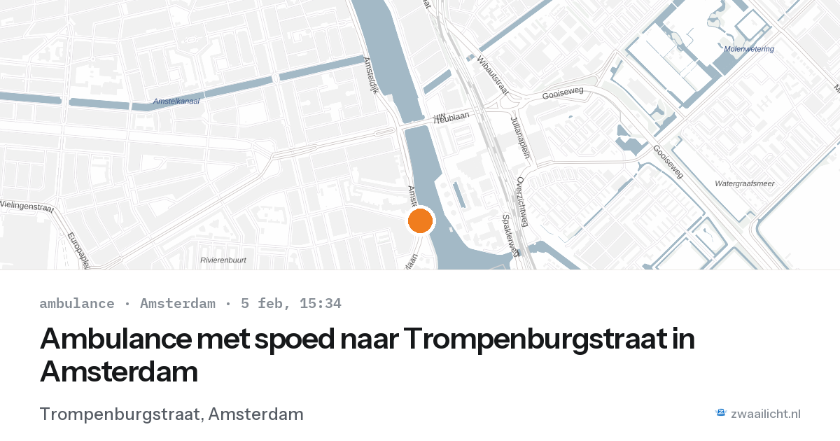 Ambulance met spoed naar Trompenburgstraat in Amsterdam — 5 feb 2026