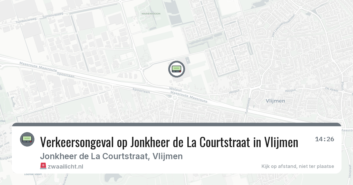 Verkeersongeval op Jonkheer de La Courtstraat in Vlijmen — 29 jan 2026
