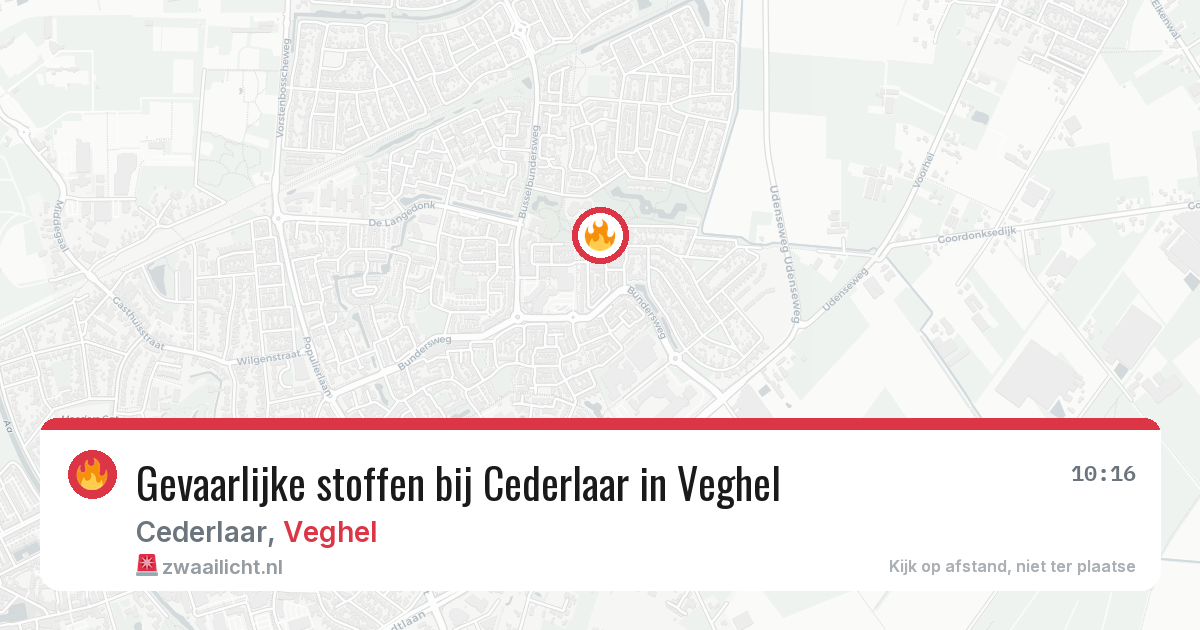 Gevaarlijke stoffen bij Cederlaar in Veghel — 24 jun 2026