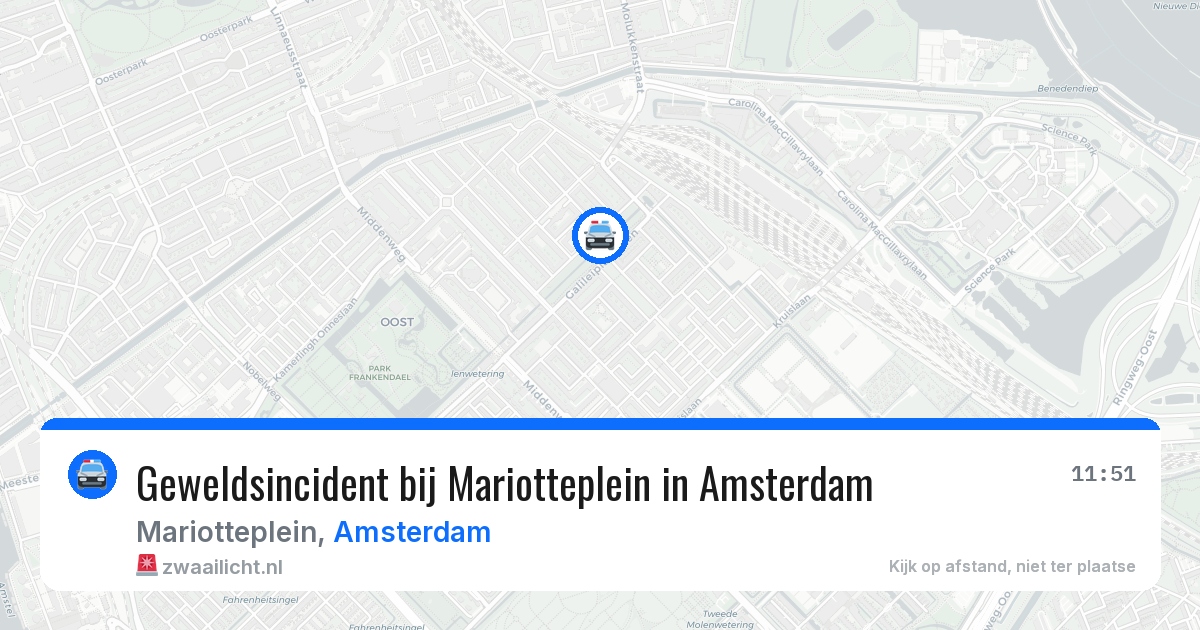 Geweldsincident bij Mariotteplein in Amsterdam — 10 aug 2026