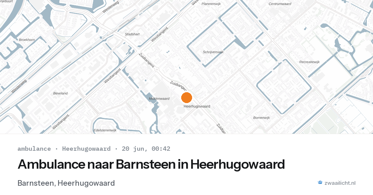 Ambulance naar Barnsteen in Heerhugowaard — 19 jun 2026