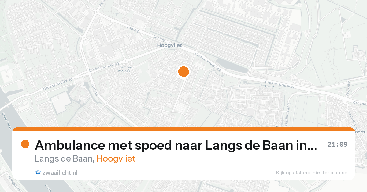 Ambulance met spoed naar Langs de Baan in Hoogvliet — 16 aug 2026
