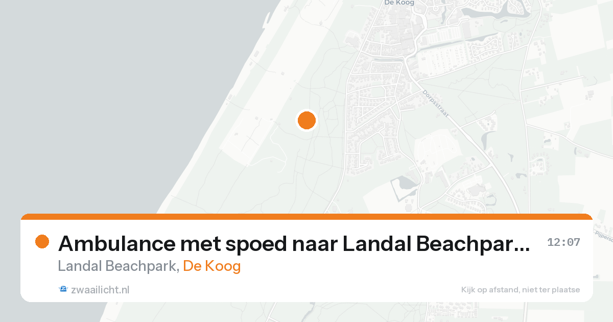 Ambulance met spoed naar Landal Beachpark in De Koog — 23 aug 2026