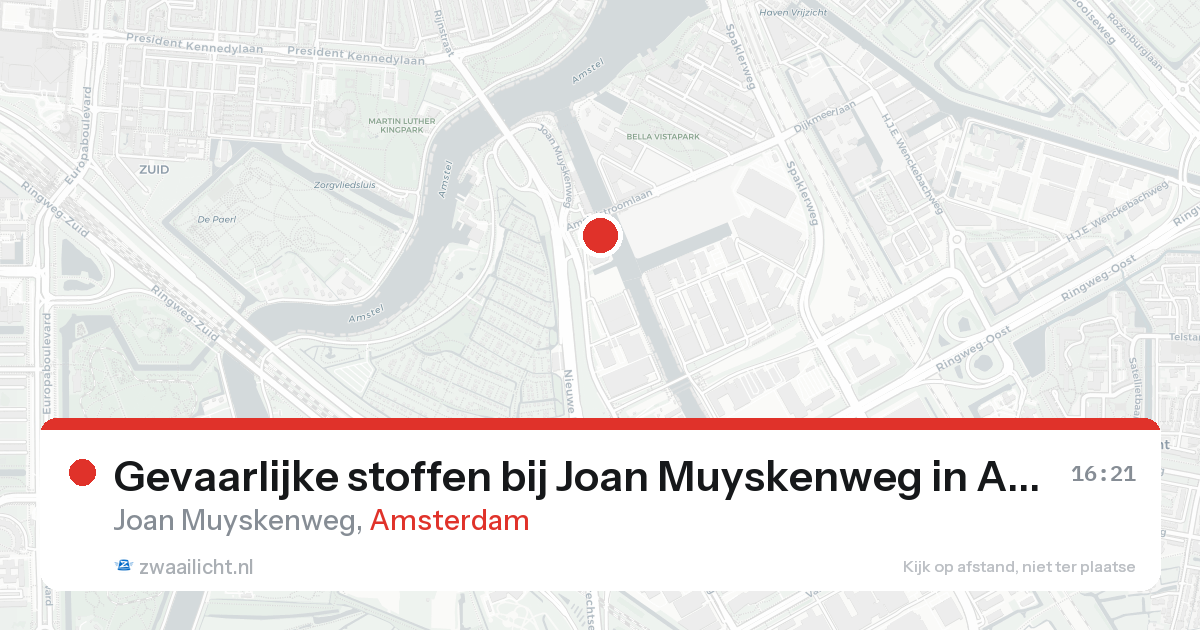 Gevaarlijke stoffen bij Joan Muyskenweg in Amsterdam — 26 mei 2026