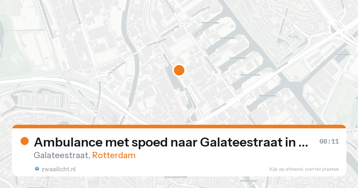 Ambulance met spoed naar Galateestraat in Rotterdam — 22 aug 2026