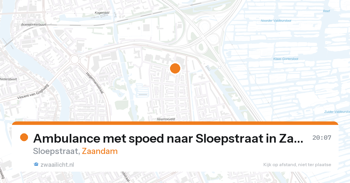 Ambulance met spoed naar Sloepstraat in Zaandam — 15 aug 2026