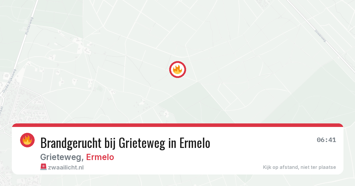 Brandgerucht bij Grieteweg in Ermelo — 12 aug 2026