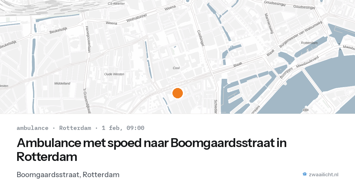 Ambulance met spoed naar Boomgaardsstraat in Rotterdam — 1 feb 2026