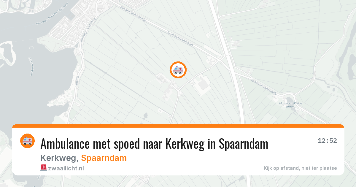 Ambulance met spoed naar Kerkweg in Spaarndam — 25 jun 2026