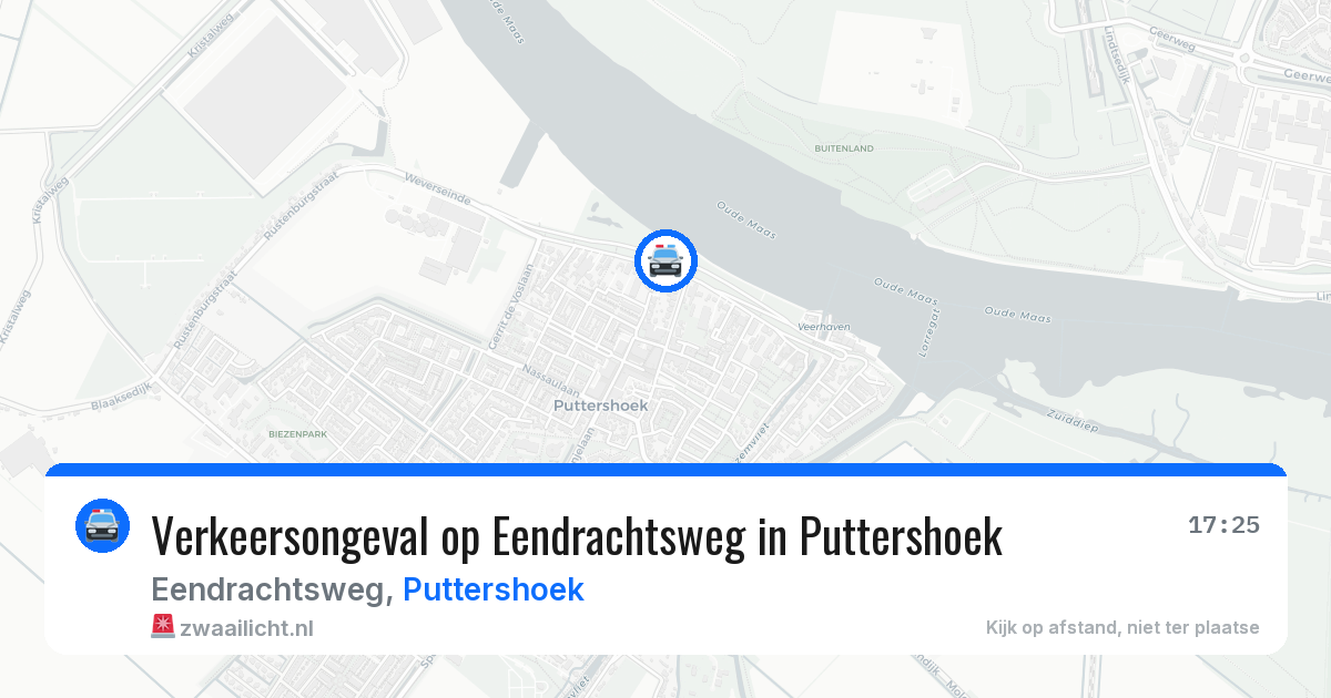 Verkeersongeval op Eendrachtsweg in Puttershoek — 1 mei 2026