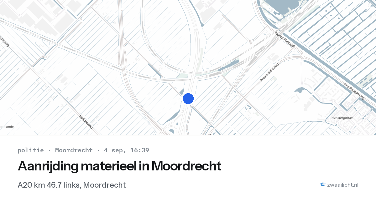 Aanrijding materieel in Moordrecht — 4 sep 2026