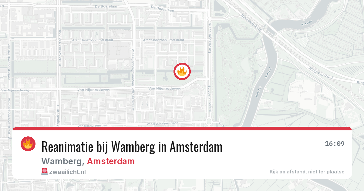 Reanimatie bij Wamberg in Amsterdam — 14 aug 2026