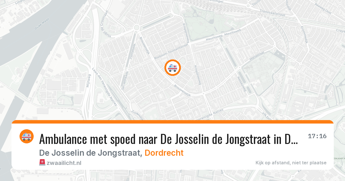 Ambulance met spoed naar De Josselin de Jongstraat in Dordrecht — 5 aug 2026