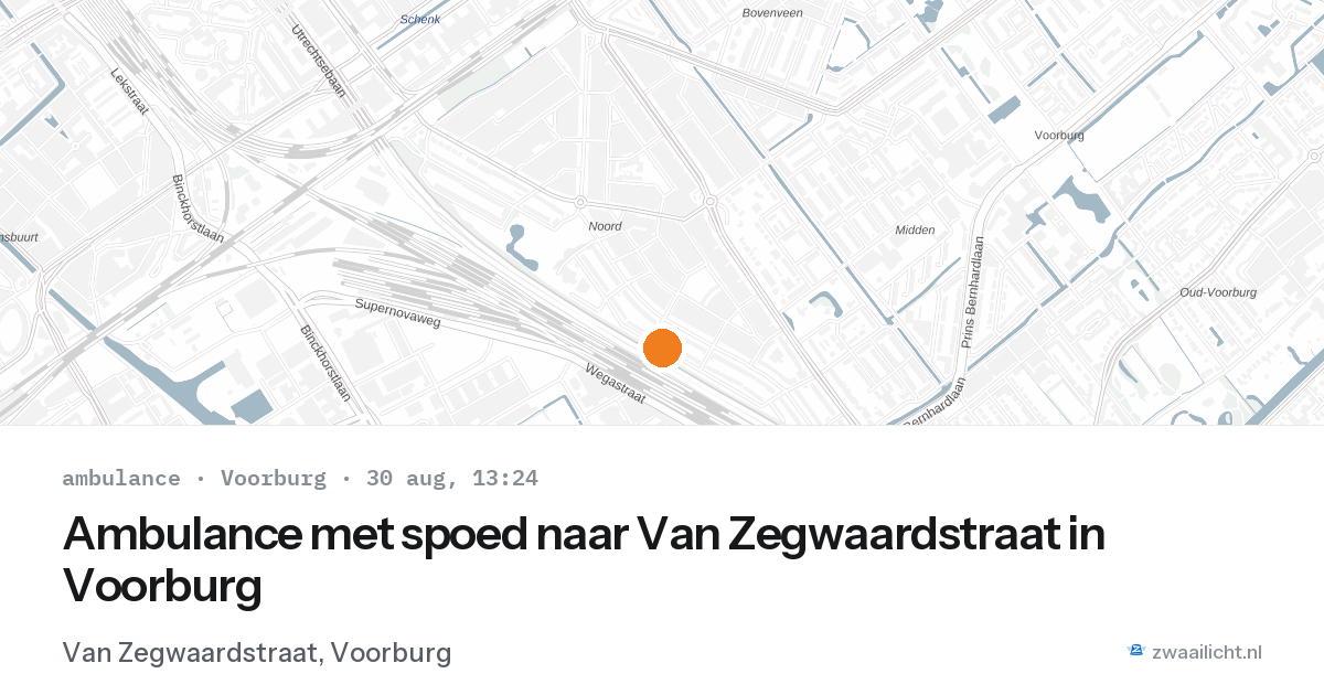 Ambulance met spoed naar Van Zegwaardstraat in Voorburg — 30 aug 2026